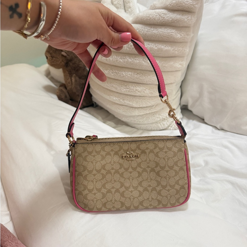 Coach Beige and Pink Mini Bag